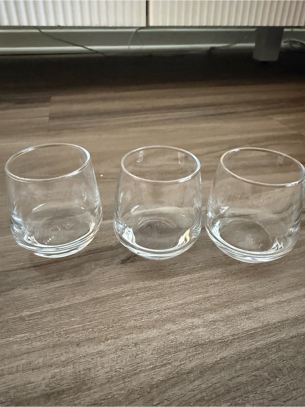 Set of 3 Mini Stemless 3 oz Tasting Cordial Glasses Clear 2.5”